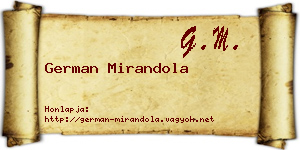 German Mirandola névjegykártya